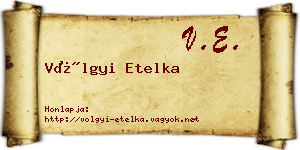 Völgyi Etelka névjegykártya